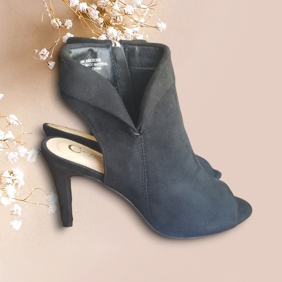 BLACK Open Toe Heels - Picture 4 of 10